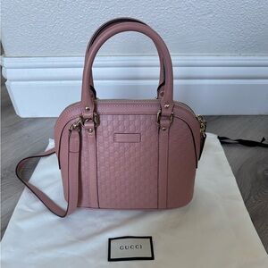 Gucci Microguccissima Mini Dome in Soft Pink Satchel Crossbody Bag with Dust Bag